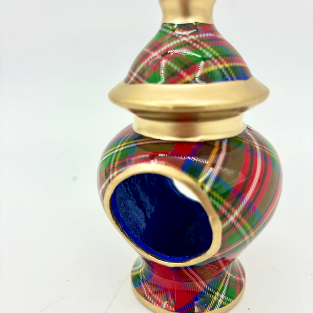 4" Multi-Color Royal Tartan Ginger Jar Enameled Napkin Ring