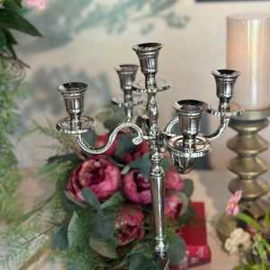16" Candle Holder Aluminum Silver Polish