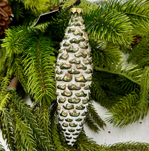 6" Glass Pinecone Ornament