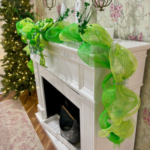 9' St. Patricks Day Garland Decor | Handtied Designer Bow