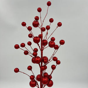 27" Red Glitter Multi Ball Spray