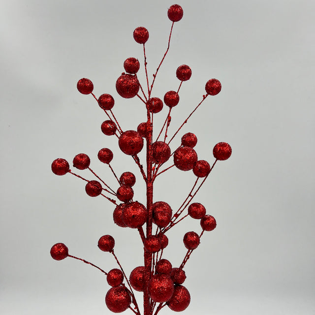 27" Red Glitter Multi Ball Spray