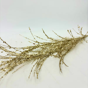 34" Champagne Glitter-Sequin Pampas Grass Spray