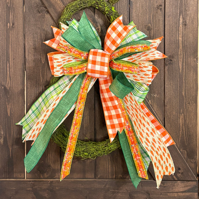 Carrot Patch Designer Bow for Easter | Two Sizes