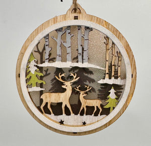 4" Wooden Woodland Screen with Lights
