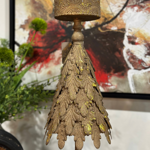 27" Gold Metal Tree Candle Holder
