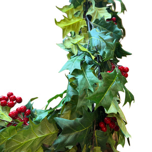 6' Mixed Greens & Holly Berries Garland