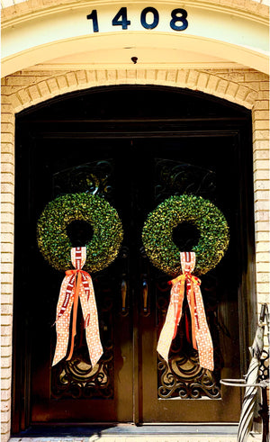30" Green Boxwood Deluxe Wreath