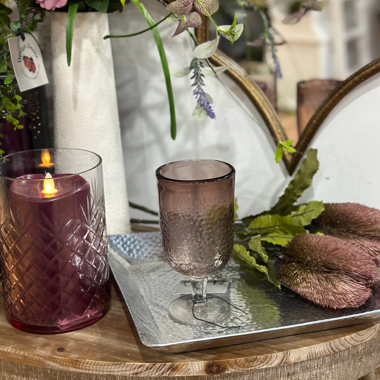 7” Hammered Goblet Orchid