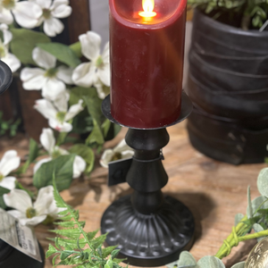 7.5" Black Metal Candle Holder