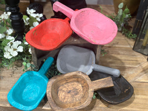 11" Wooden Scoop Dough Bowl