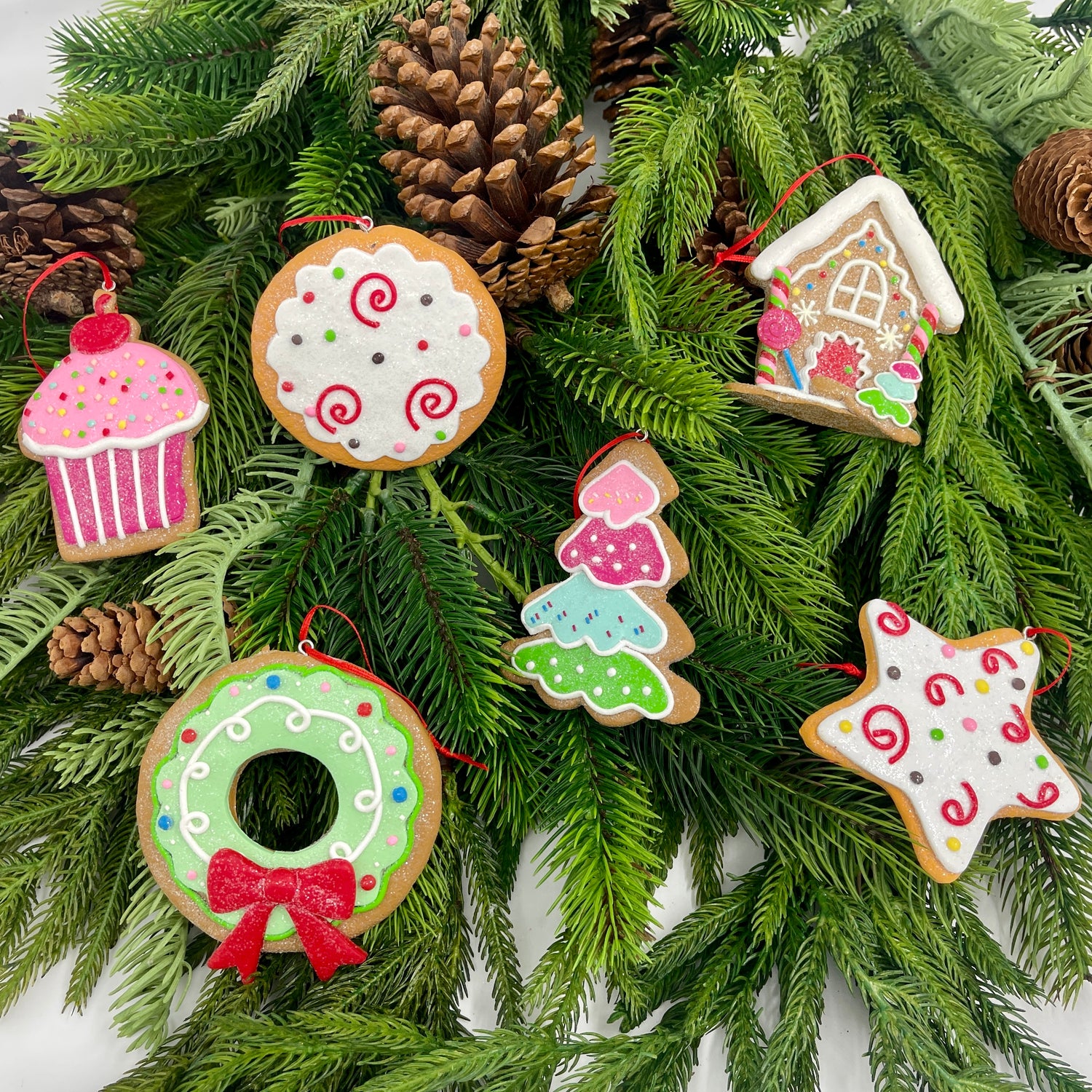 3.4" Clay Dough Gingersnap Cookie Ornaments