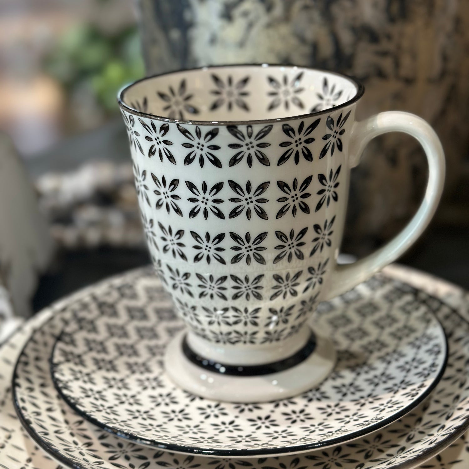 5” Norden Pattern Footed Mug