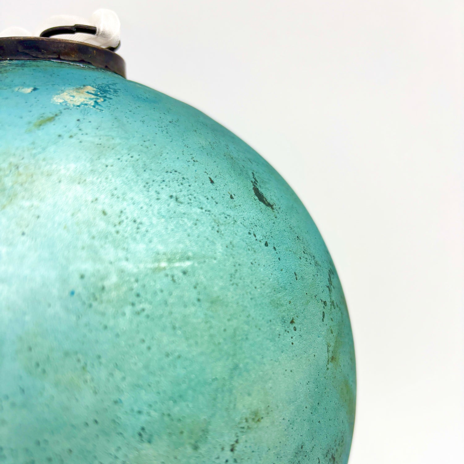 8" Antique Rustic Ball Ornament | Available in Green or Brown