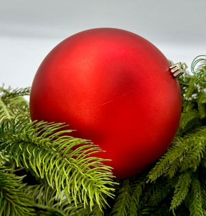 6" Red Matte Ball UV Drilled 4-Bag Shatterproof
