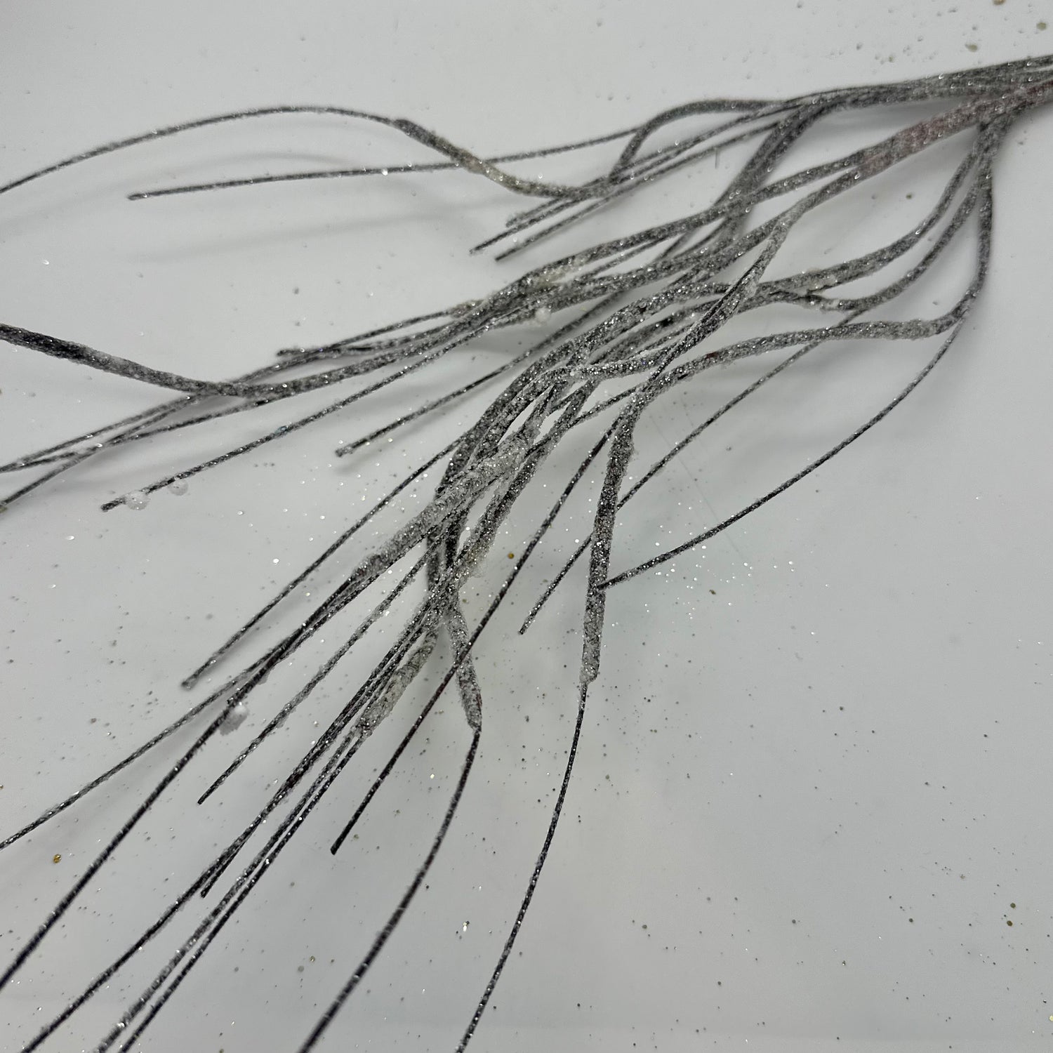 32" Frosted Curly Twig Spray