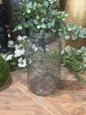 12” Canning Jar with Poultry Wire