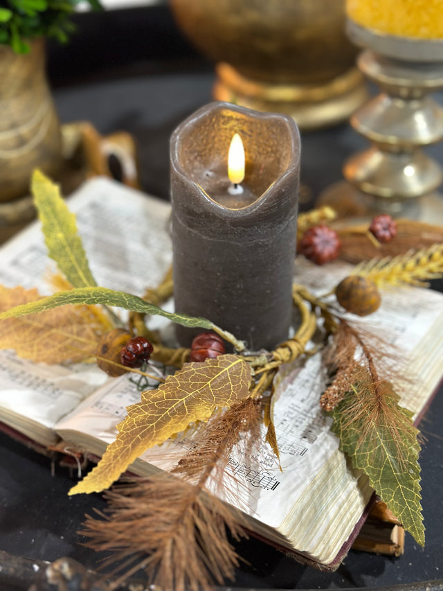 13" Mix Fall Foliage Candle Ring