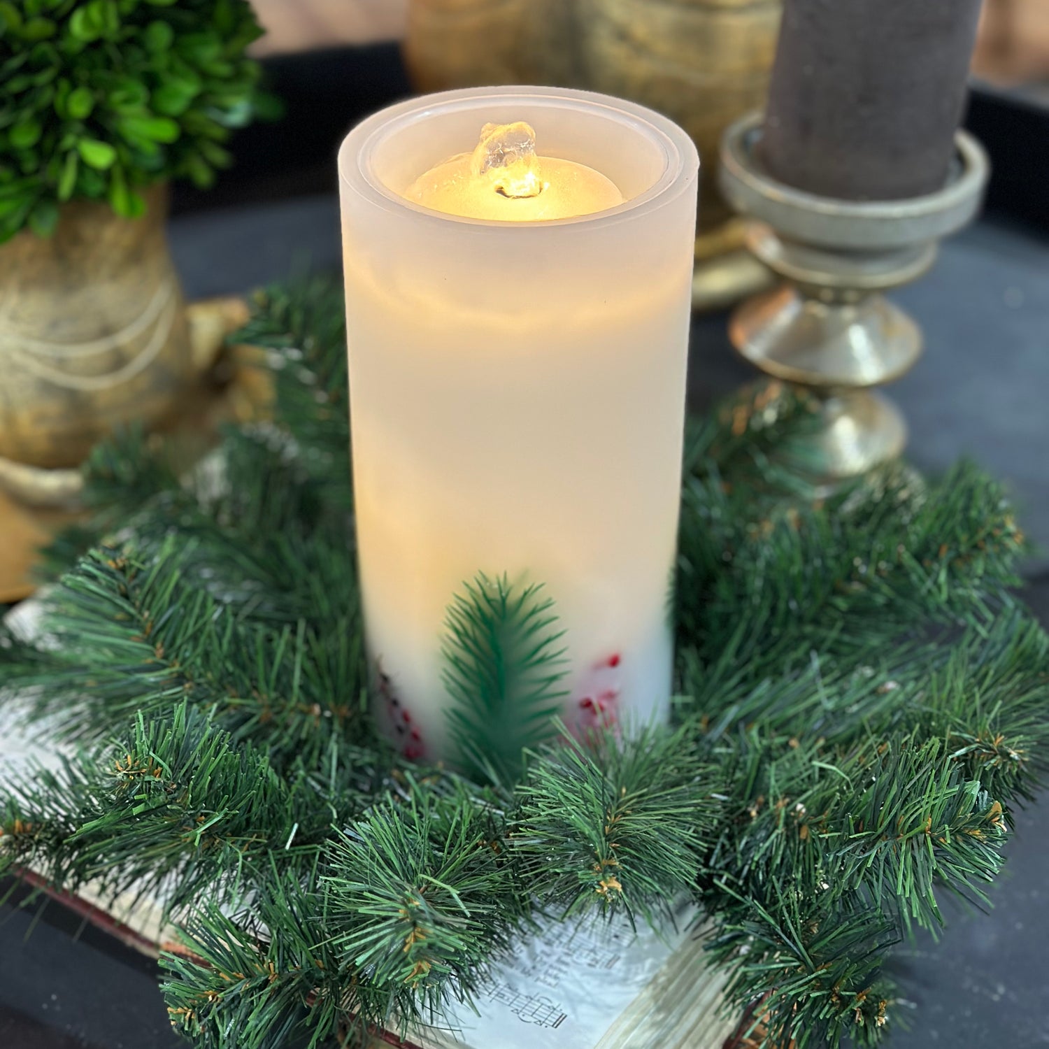 12" Douglas Pine Mini Wreath | Candle Ring