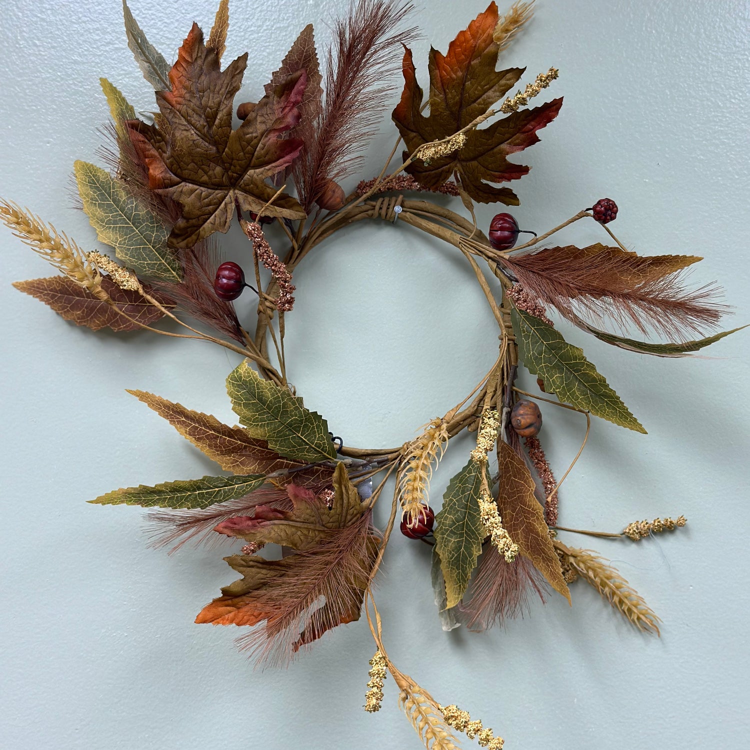 18" Mix Fall Foliage Candle Ring
