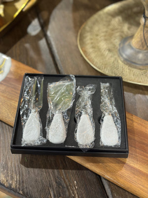 Cheese Knife Set White Ceramic Handle
