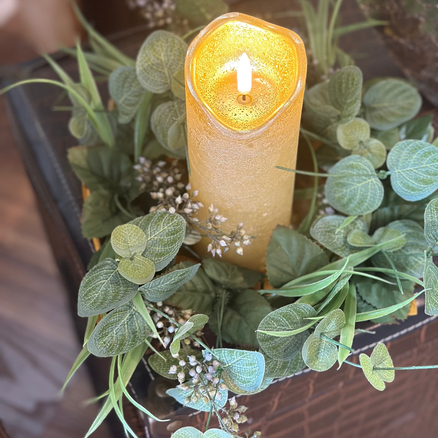 6" Berry Candle Ring Blue