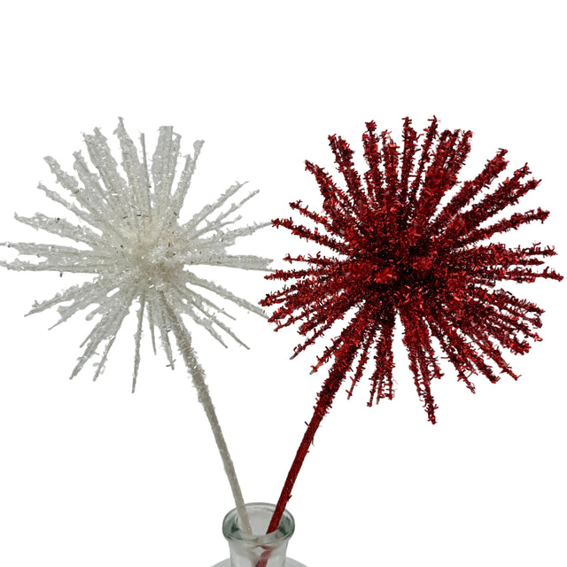 18" Red Glitter Spike Spray - Two Colors Available