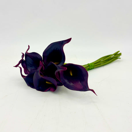 Aubergine Mini Calla Lily Bundle, Set of 8 Blooms, additional view
