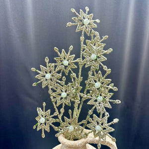 27" Glitter Pearl Star Spray