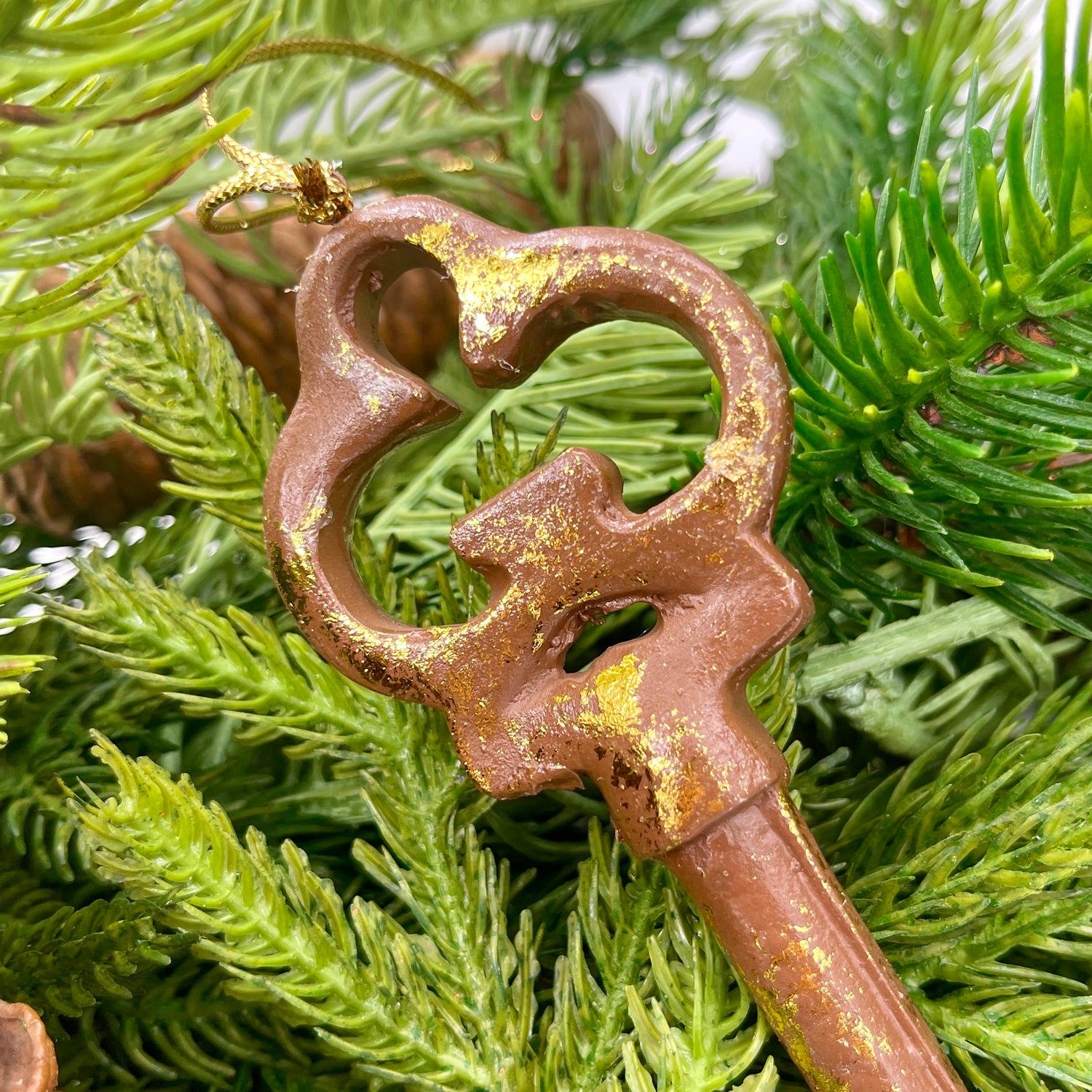 6.5" Gold Resin Antique Key Ornament