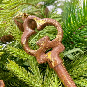 6.5" Gold Resin Antique Key Ornament