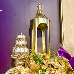 21" Gold Metal Lantern
