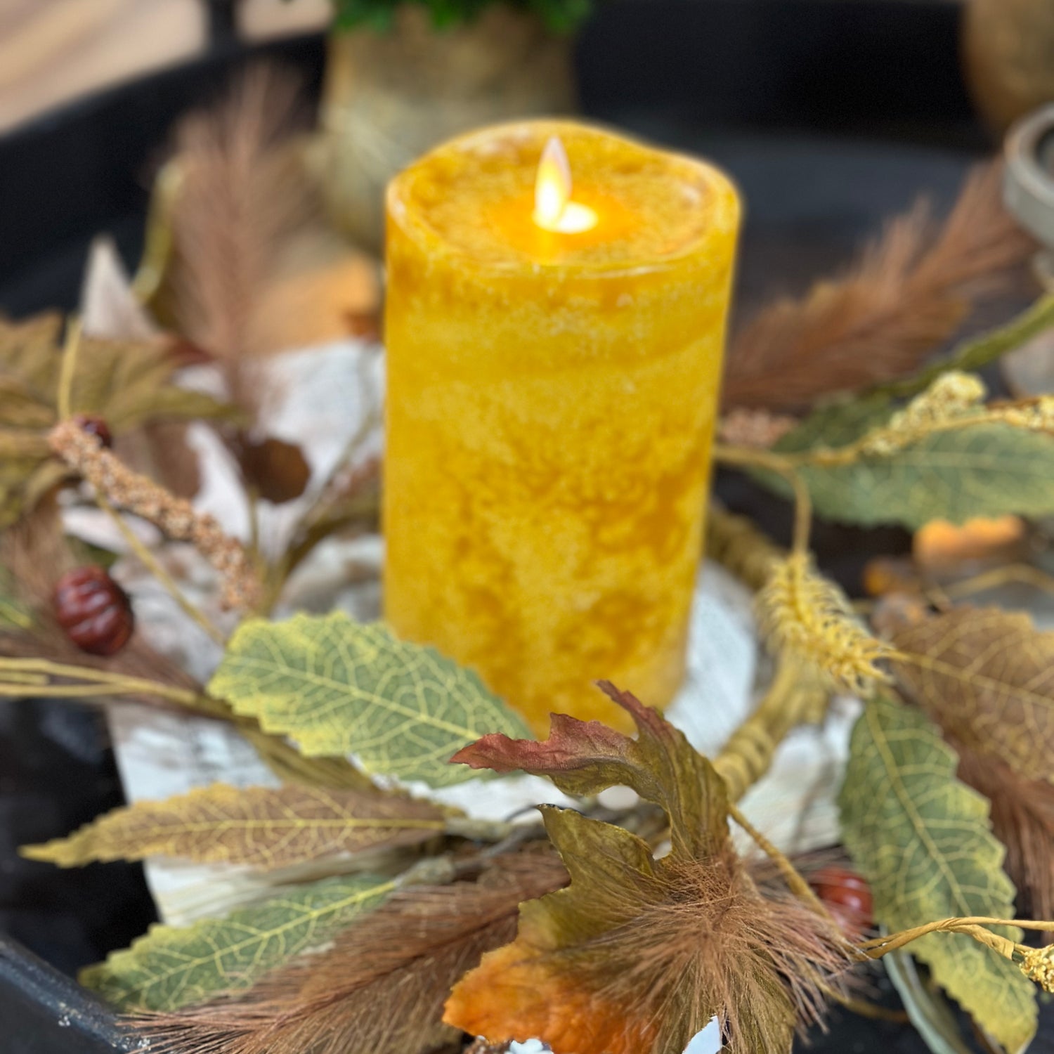 18" Mix Fall Foliage Candle Ring