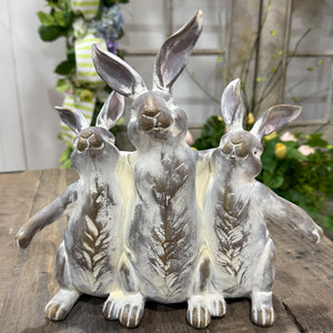 10.5" Resin Bunny Buddy Trio