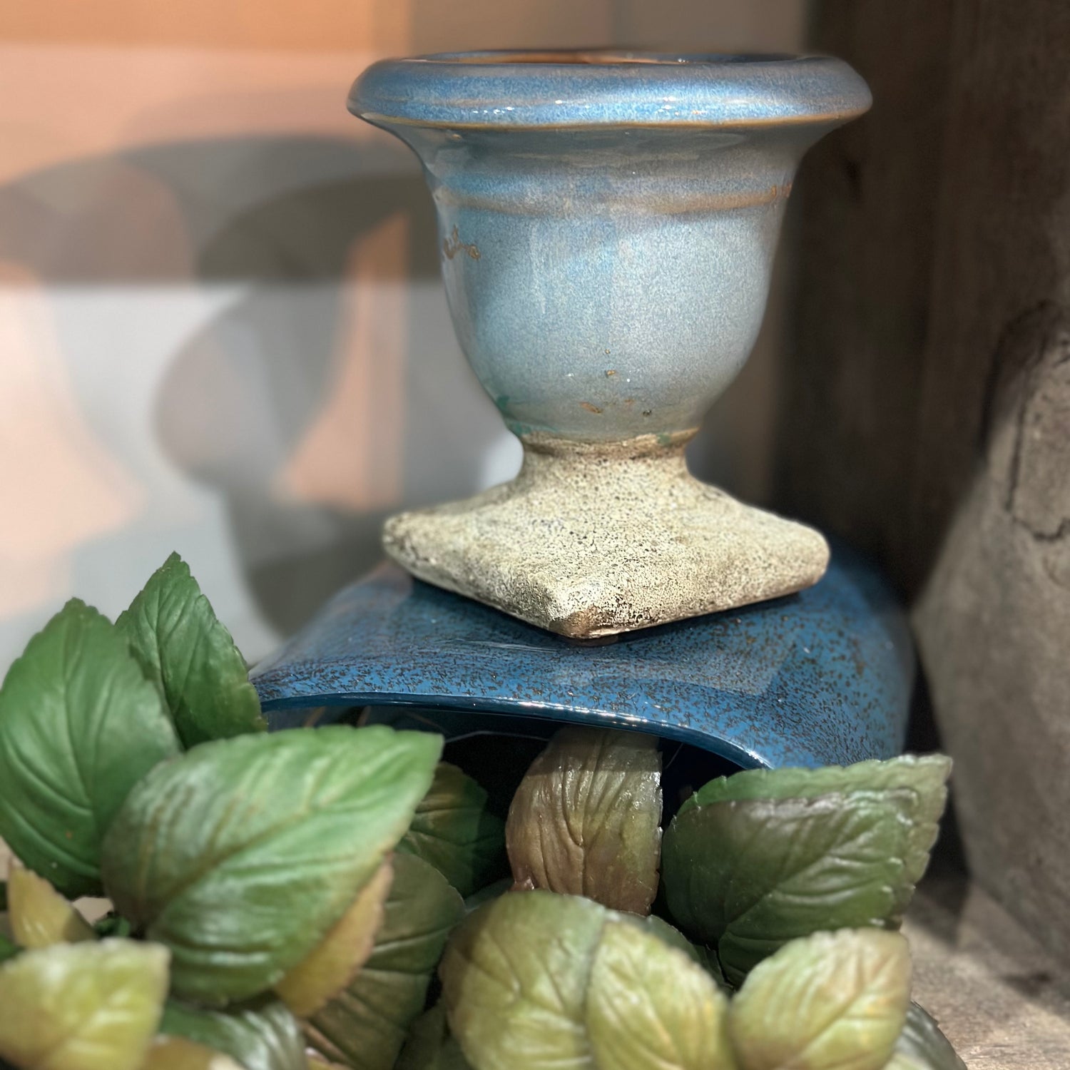 4.5” Blue Urn Small