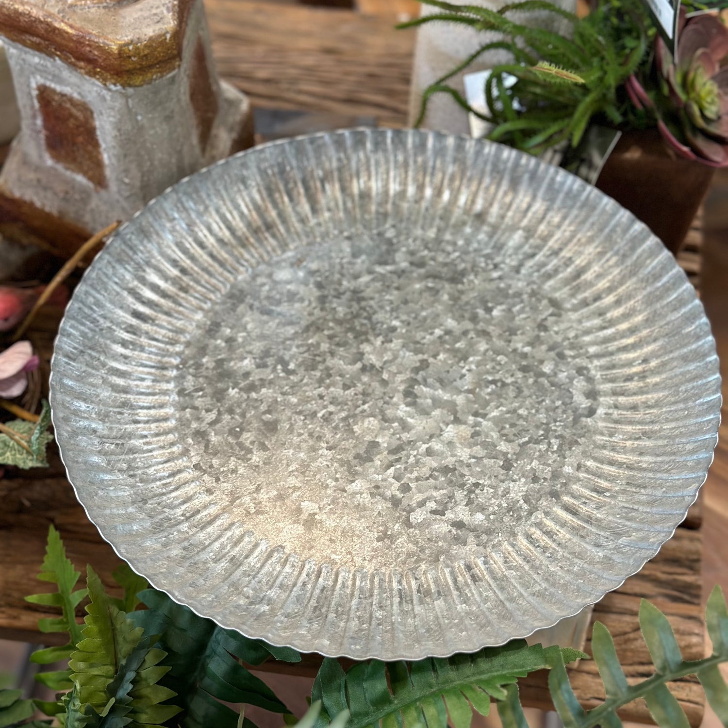 13" Silver Metal Tray