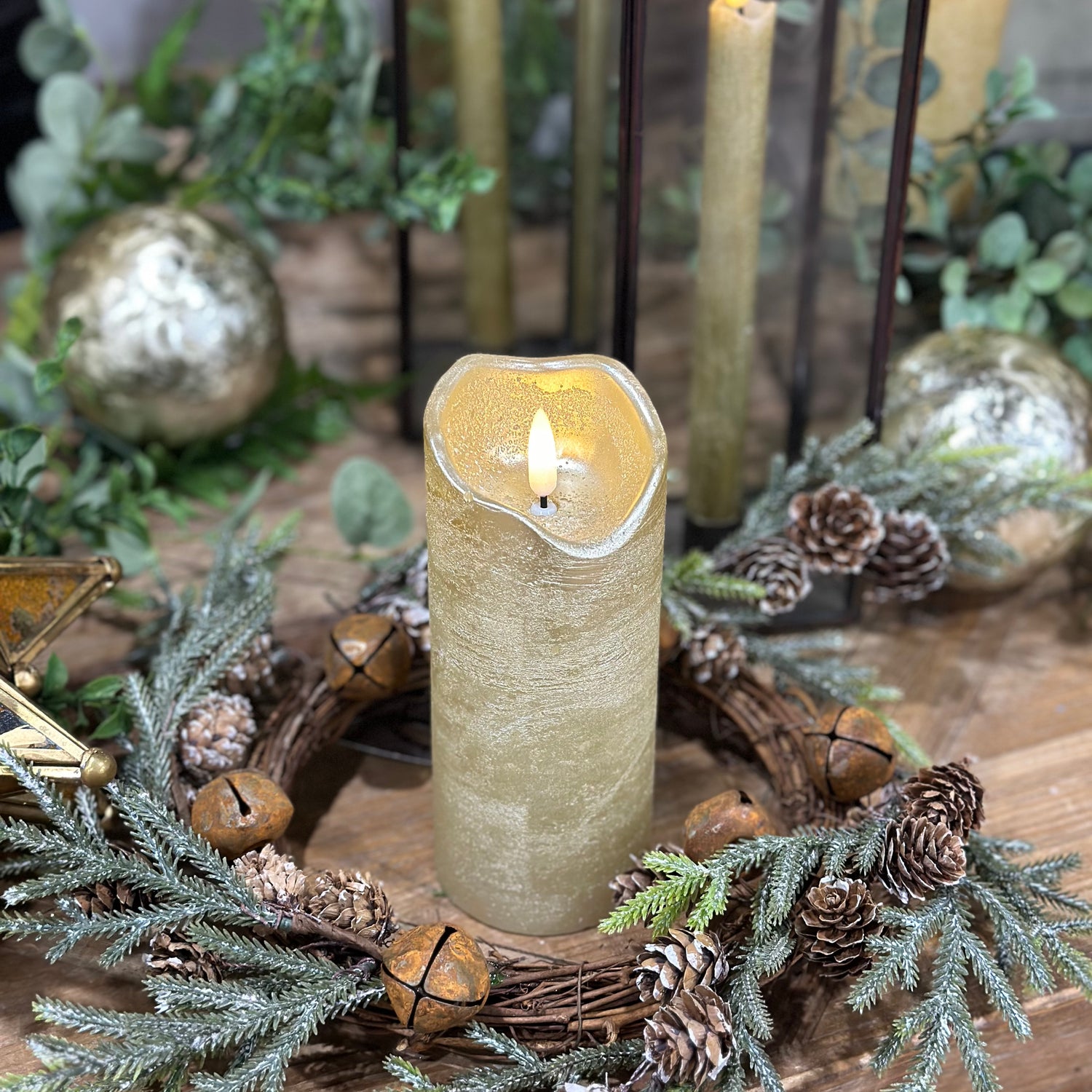 Small Pine Wreath/ Candle Ring 12"