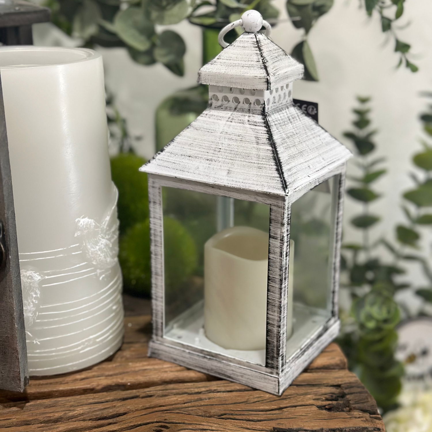 9" LED Lantern Plastic Square Indoor