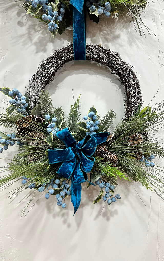 Doubled Blueberry Bliss Wreath 20"