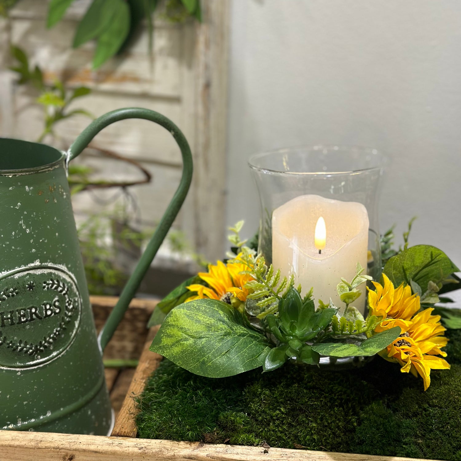 10" Sunflower Candle Ring