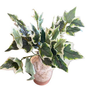 17" Garden Ivy Bush | Green & White | UV Protected