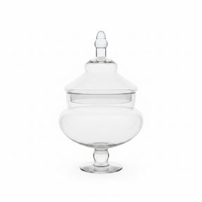 15 inch x 10 inch Clear Glass Apothecary Jar with Lid - Medium