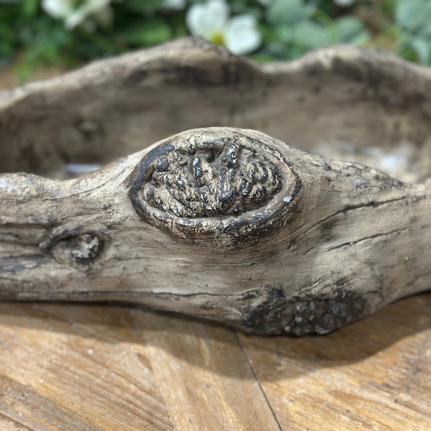 4.5” Oblong Concrete Log Planter