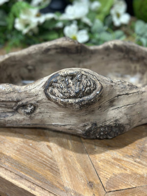 4.5” Oblong Concrete Log Planter