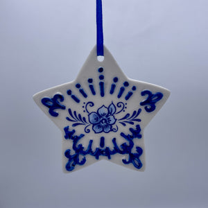 3" Delft Blue Ornament | Heart, Tree, or Star