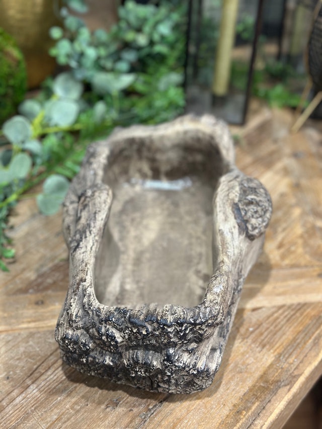 4.5” Oblong Concrete Log Planter