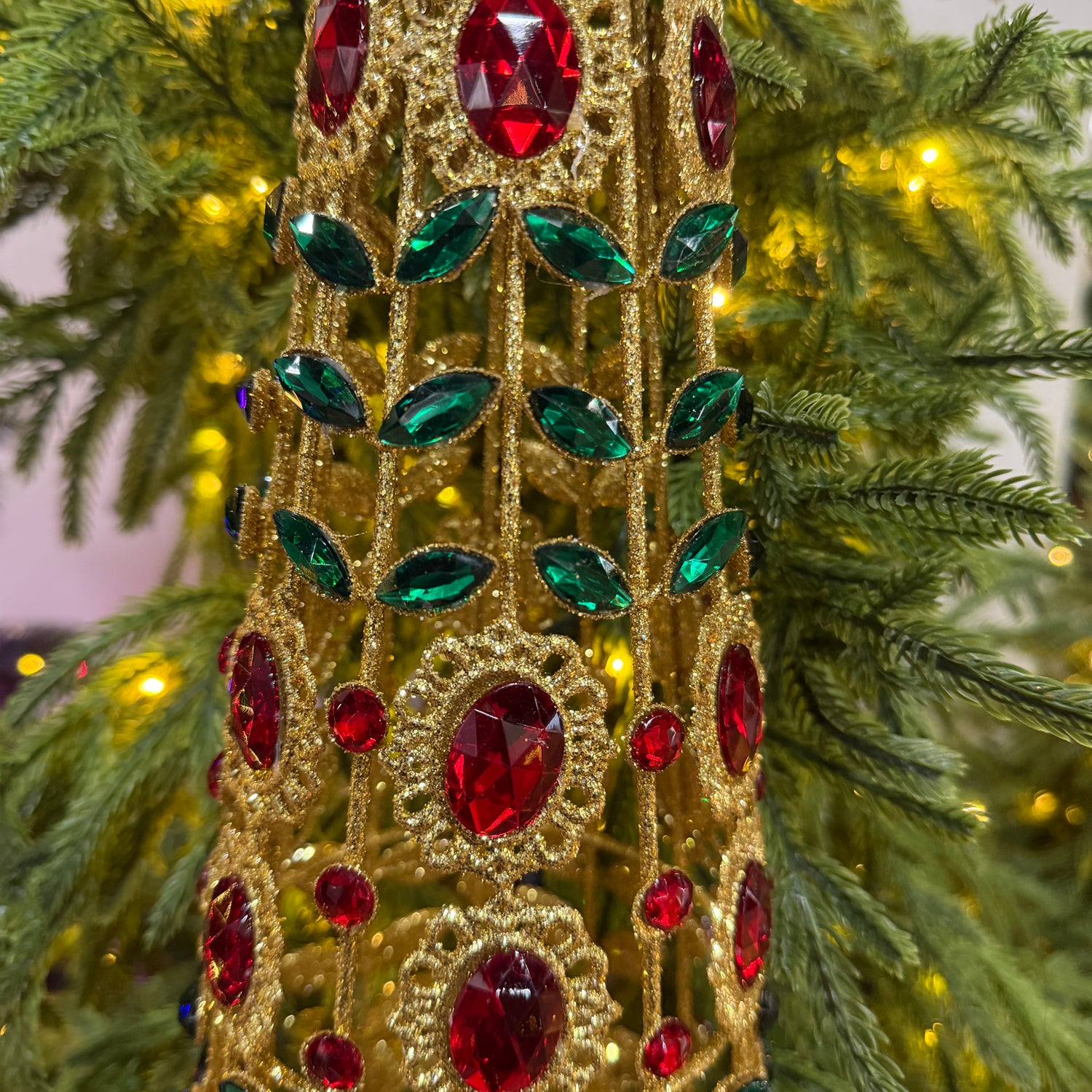 19-24" Glitter Wire Jeweled Tree Set/2