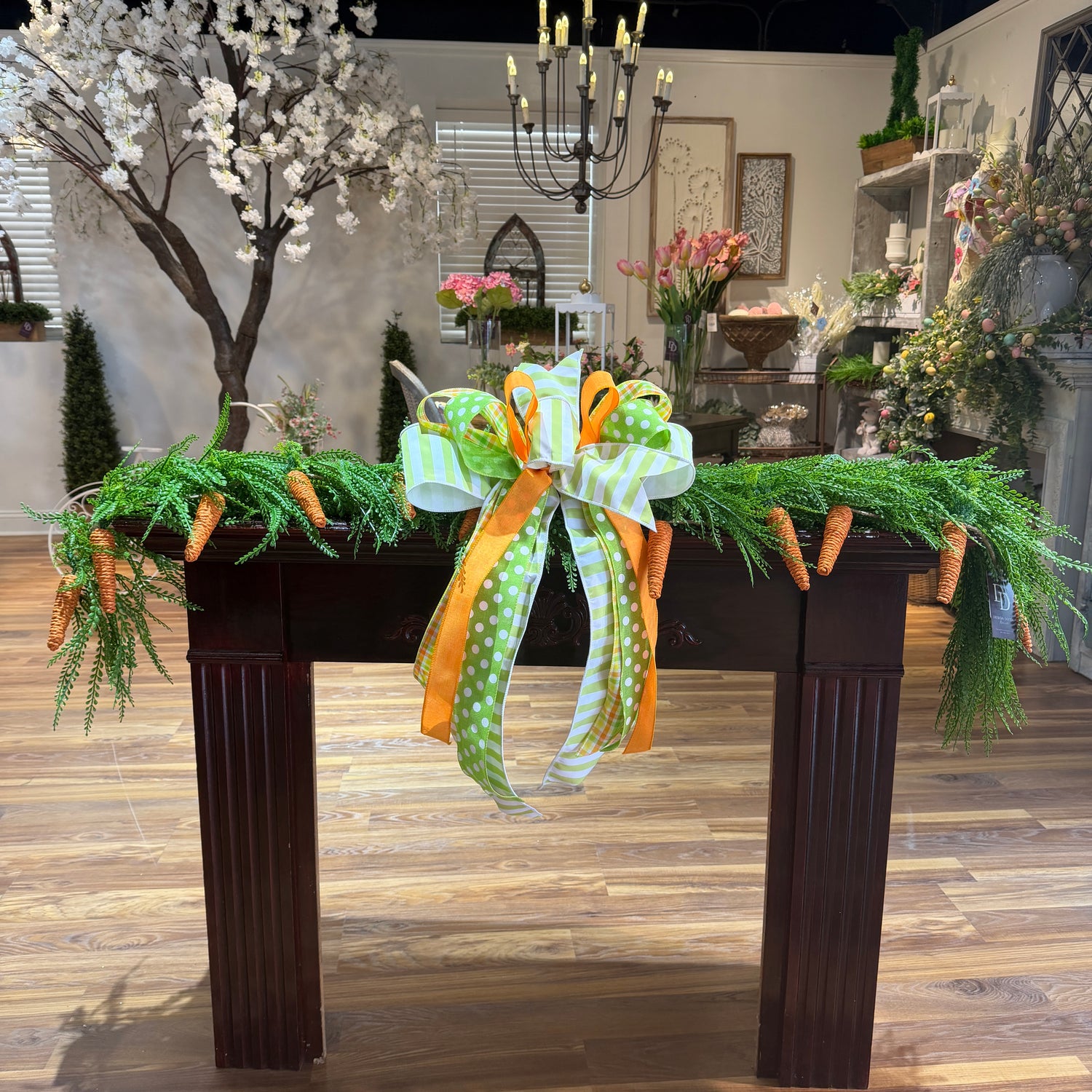 68" "Happy Easter" Beaded Grass Garland with Bow