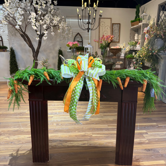 68" "Happy Easter" Beaded Grass Garland with Bow