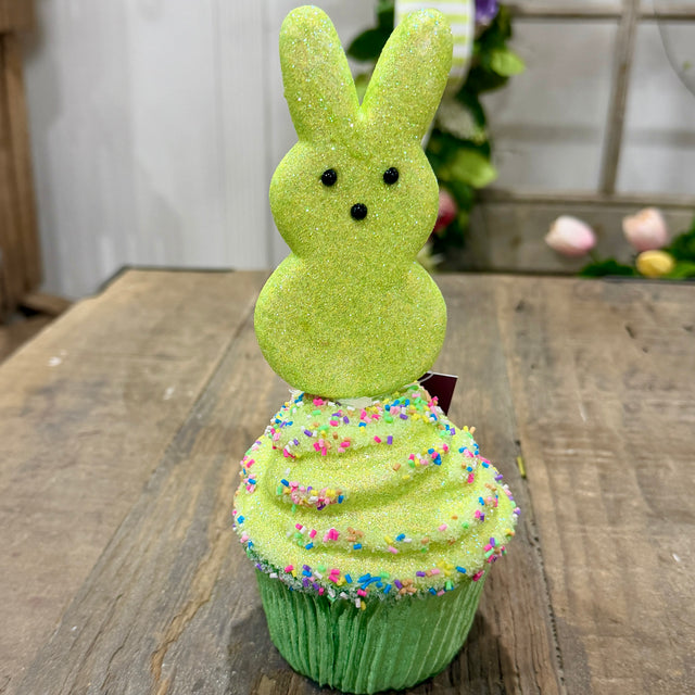 8.5" Styrofoam Glittered Bunny Peep Cupcake (Sold Individually)